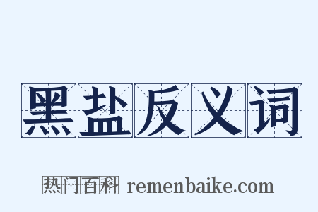 黑盐反义词是什么意思的图片